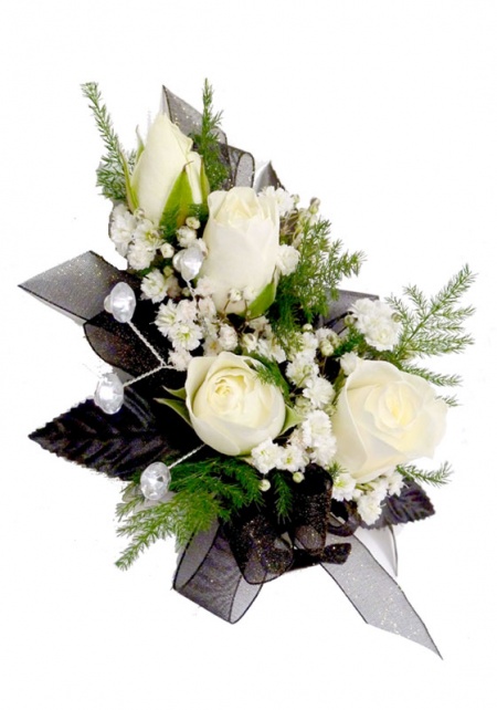Black and White Corsage