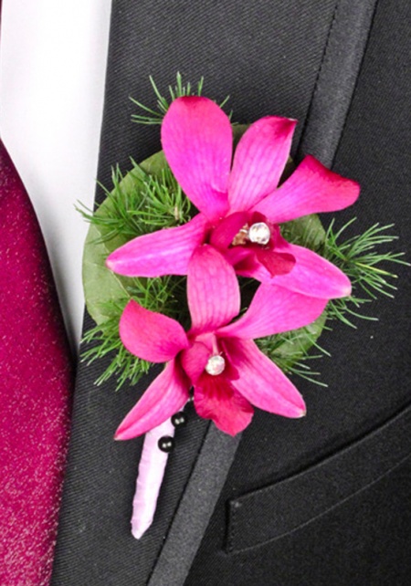 Boutonniere Pink Orchids