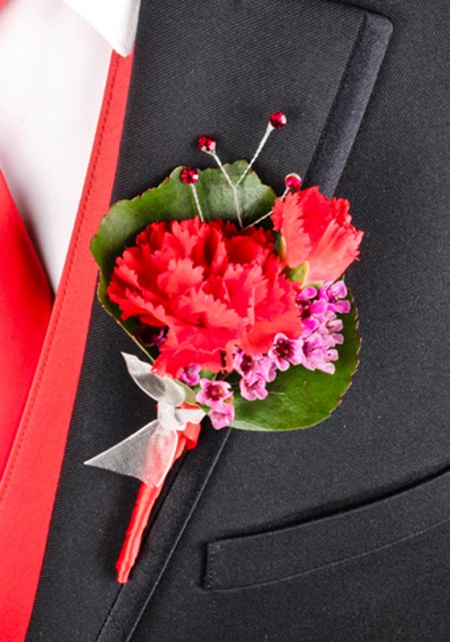 Boutonniere Red Carnation