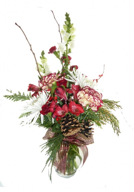 Christmas Cones Vase Arrangement