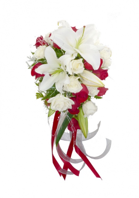 Classic Red And White Bridal Bouquet