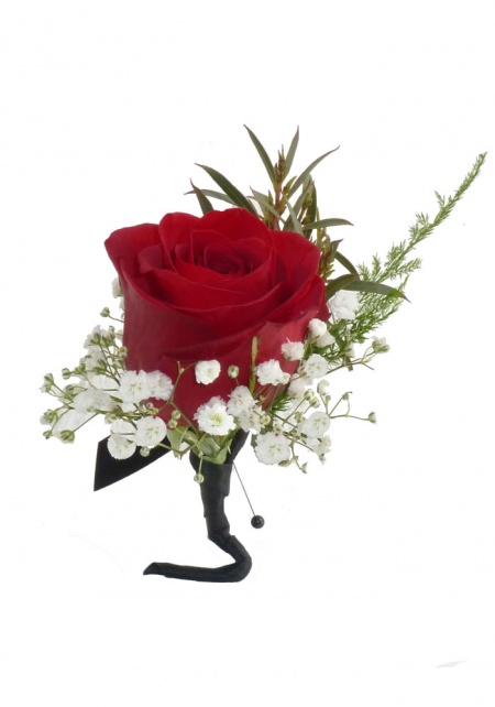 Classic Red Rose Boutonniere