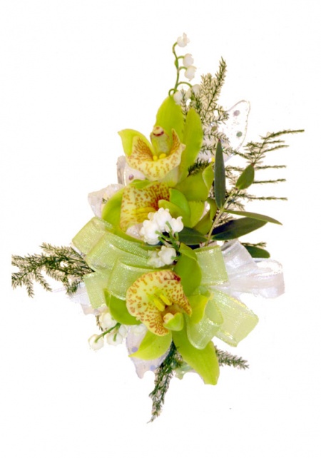Green Cymbidium Orchid Corsage
