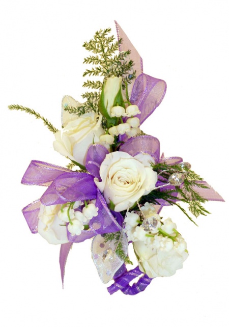 Lavender and White Corsage