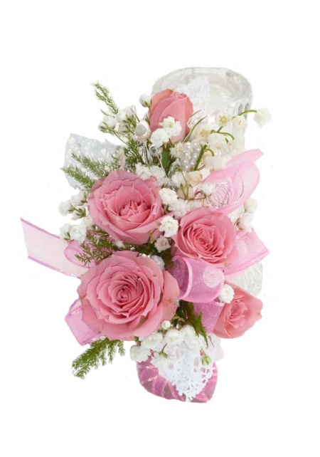 Pink Rose Corsage 