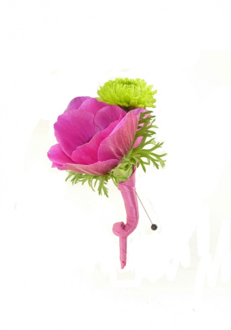 Pink Anemone Boutonniere