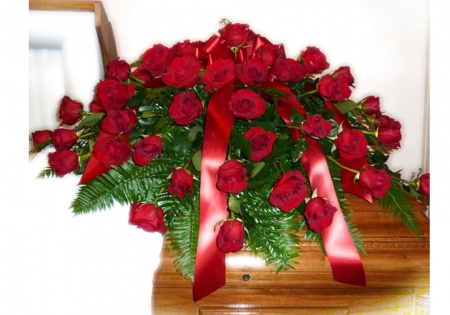 Red Rose Casket Spray