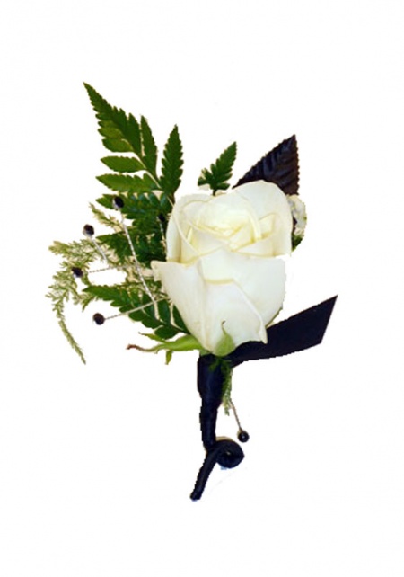 White Rose Boutonniere 