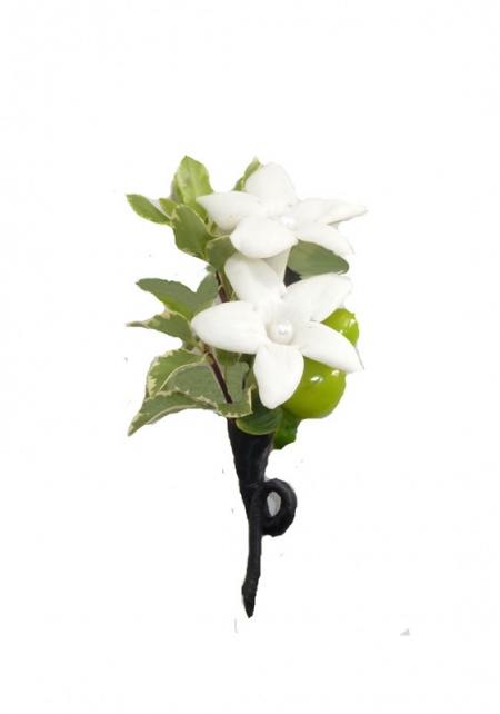 White Stephanotis Flower Boutonniere 