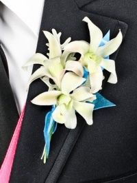 Boutonniere White Orchids