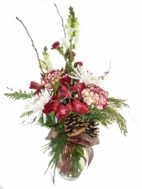 Christmas Cones Vase Arrangement