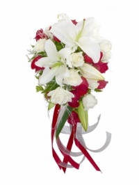 Classic Red And White Bridal Bouquet