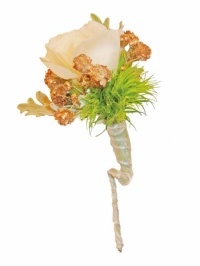 Fancy Peachy Blingy Boutonniere
