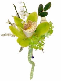Green Cymbidium Orchid Boutonniere