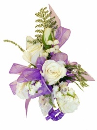 Lavender and White Corsage