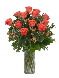 Orange Roses and Berries