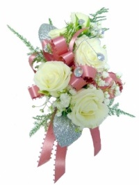 Pink and Silver Corsage