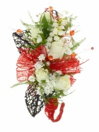 Red White and Black Corsage