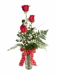 Simply Red Roses Bud Vase