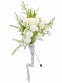 White Spray Rose Boutonniere