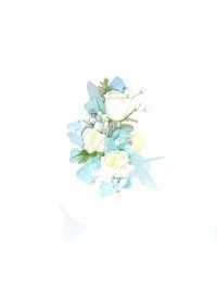 White Rose And Baby Blue Corsage
